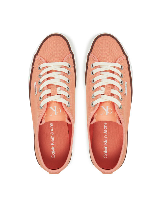 Calvin Klein Jeans Calvin Klein Jeans Tenisówki Vulc Flatform Ctn Logo Tag YW0YW01838 Pomarańczowy