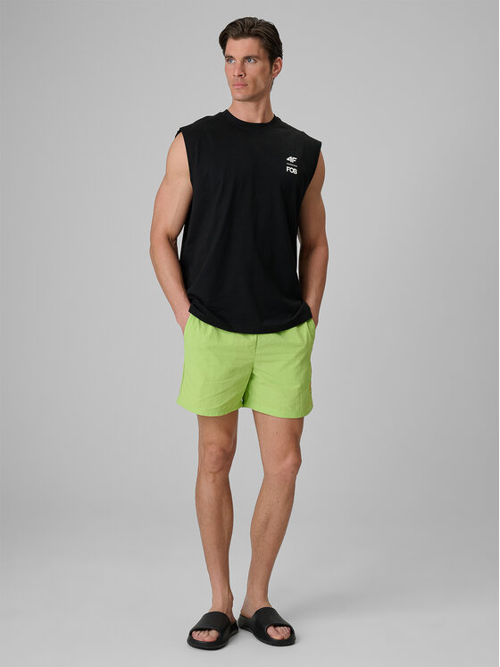 4F 4F Szorty kąpielowe FOB SUMMER Zielony Regular Fit