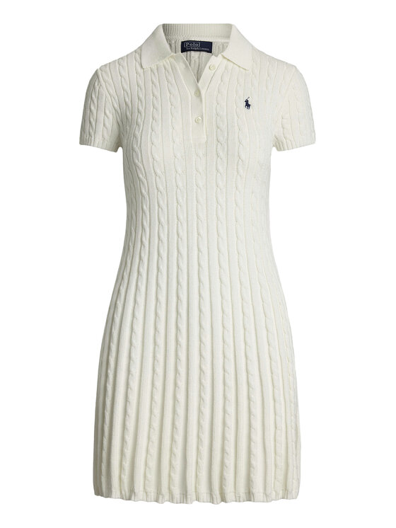 Polo Ralph Lauren Polo Ralph Lauren Pletena obleka 211966310002 Bela Regular Fit