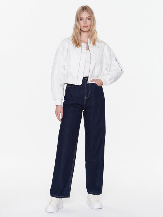 Calvin Klein Jeans Calvin Klein Jeans Kurtka bomber J20J220343 Biały Relaxed Fit