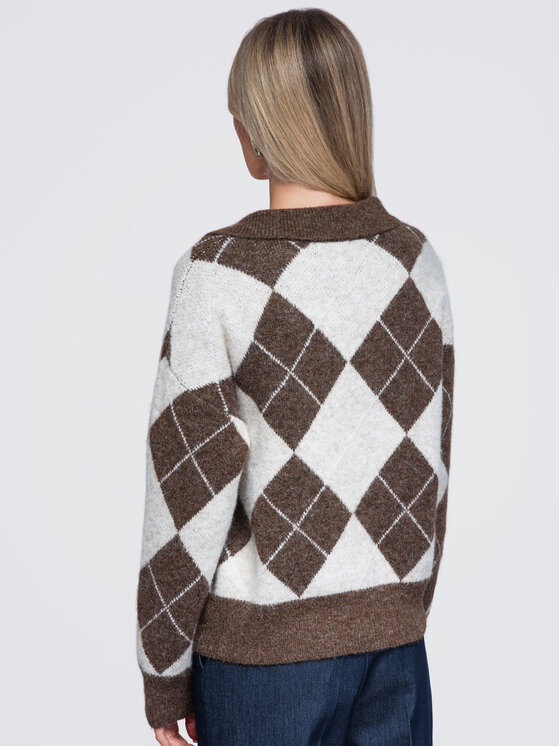 Ombre Ombre Svetr OW-SW-E0019 Béžová Relaxed Fit