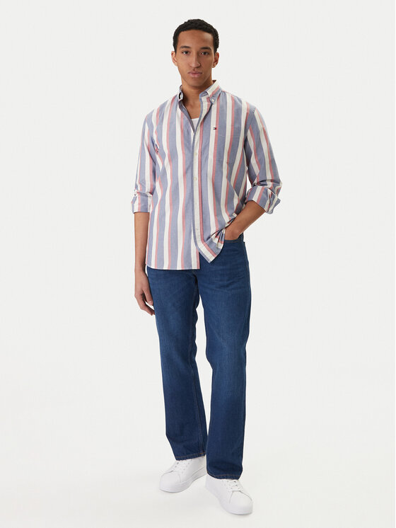 Tommy Hilfiger Tommy Hilfiger Košeľa Heritage MW0MW41695 Fialová Regular Fit