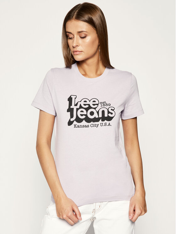 Lee Lee T-shirt Logo Tee L44CEPOA 112109806 Viola Slim Fit