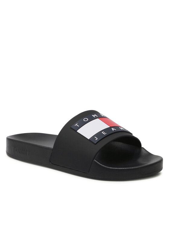 Tommy Jeans Tommy Jeans Natikači Flag Pool Sld Ess EN0EN02115 Črna