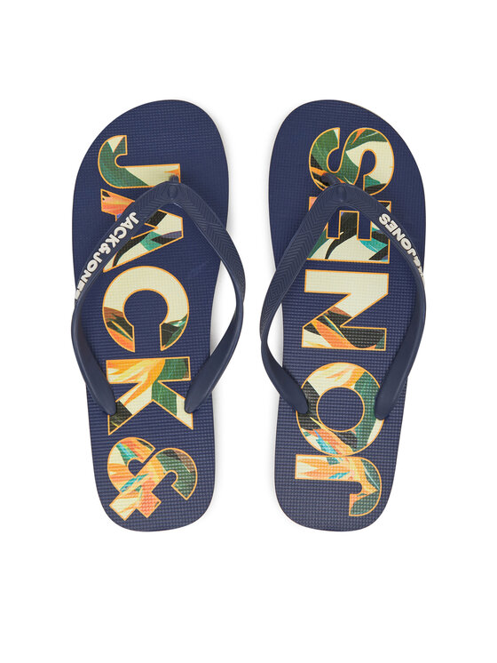 Jack&Jones Žabky Jfwlogo Palm Print Flip Flop Ln 12230642 Tmavomodrá