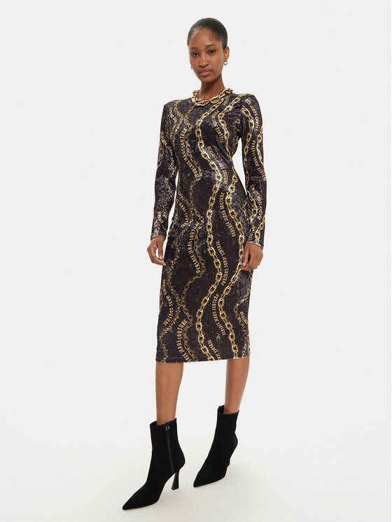 Versace Jeans Couture Versace Jeans Couture Kleid für den Alltag 77HAO9B0 Schwarz Slim Fit