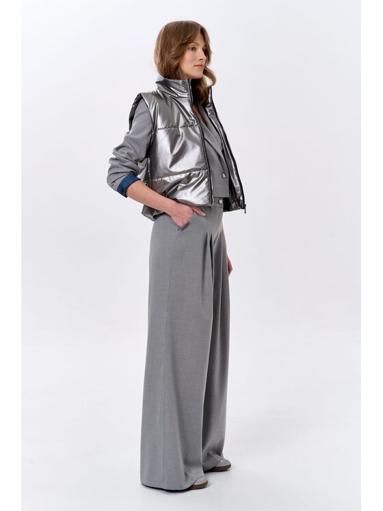 blue shadow blue shadow Kamizelka Andromeda Srebrny Regular Fit