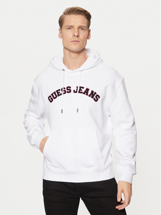 Guess Jeans Guess Jeans Mikina M5RQ44 KCPR1 Bílá Regular Fit