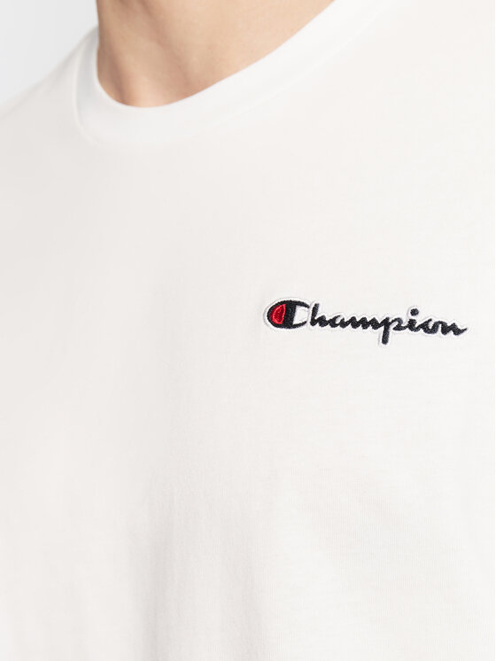 Champion Champion T-krekls Small Script Logo Embroidery 218006 Balts Regular Fit