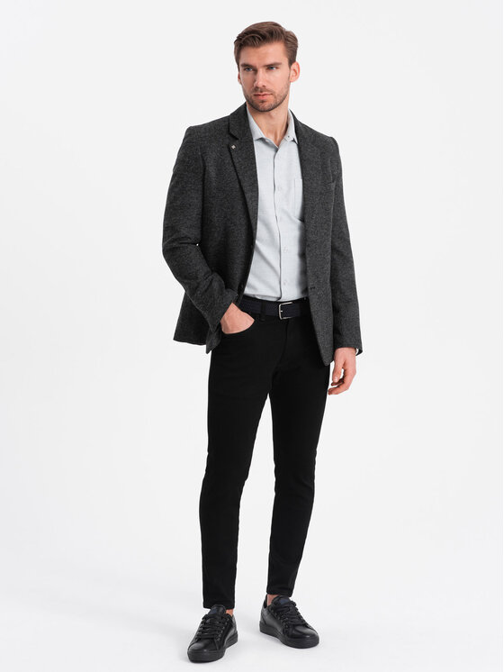 Ombre Ombre Sako OM-BLZB-0120 Šedá Regular Fit