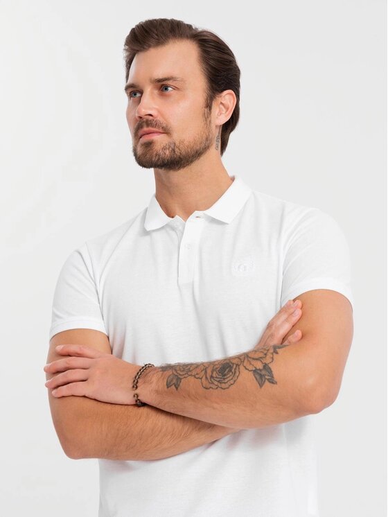 Ombre Ombre Komplet koszulek polo OM-POBS-0133 Czerwony Regular Fit