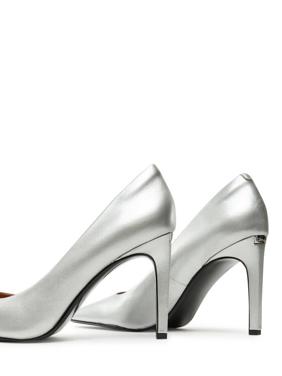 Calvin Klein Calvin Klein Szpilki Heel Pump 90 - Met HW0HW02431 Srebrny