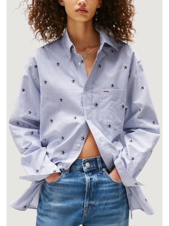 Tommy Jeans Tommy Jeans Camicia TOMMY GIRL EMBROIDER Blu Girl Fit