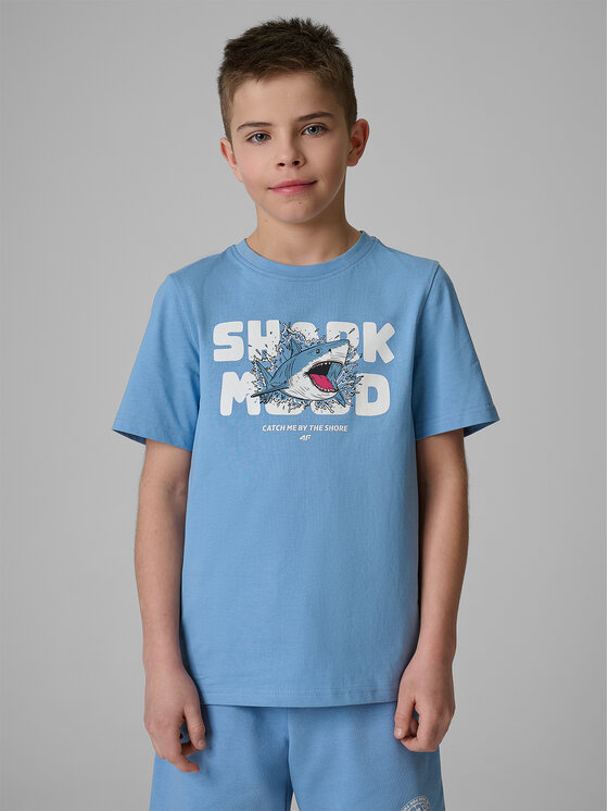 4F 4F T-Shirt WAVE RIDERS CLUB Niebieski Regular Fit