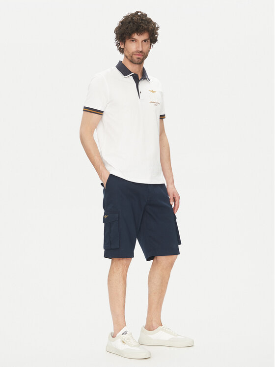 Aeronautica Militare Aeronautica Militare Bavlnené šortky 251BE256CT3511 Tmavomodrá Regular Fit