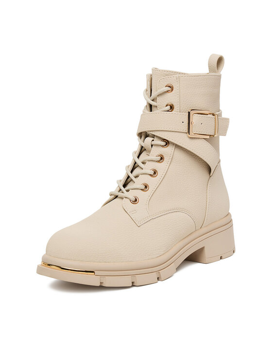 DeeZee DeeZee Schnürschuhe 60187-1 Écru