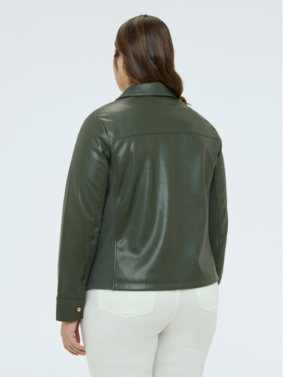Fiorella Rubino Fiorella Rubino Giacca in similpelle R318T001291N035 Verde Boxy Fit