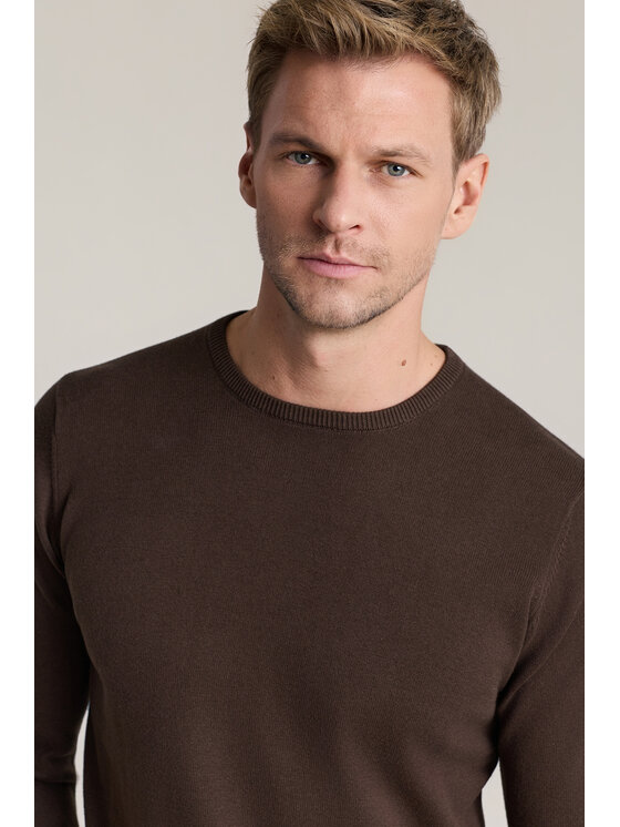 Lancerto Lancerto Sweter Christopher SW073226000038 Brązowy Regular Fit