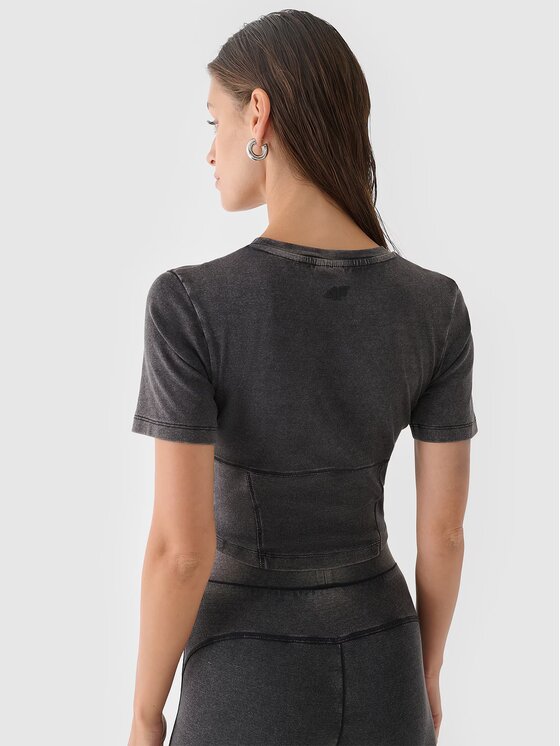 4F 4F Top 4FRAW24TTSHF2581-20S Czarny Slim Fit