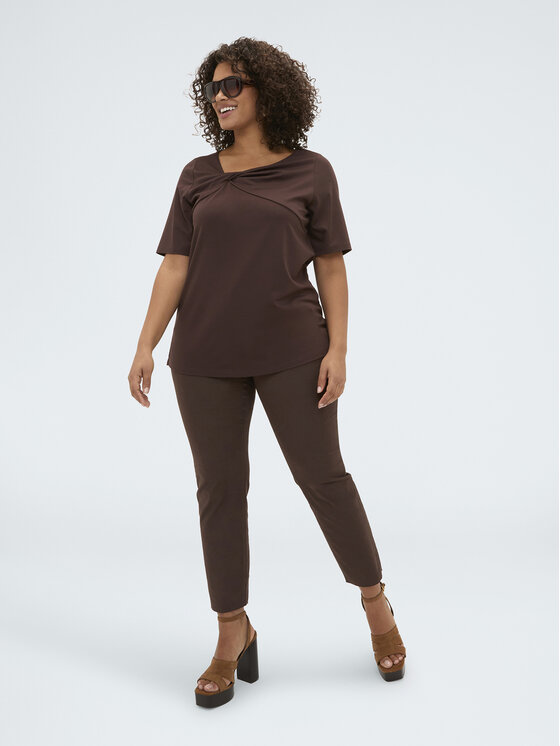 Fiorella Rubino Fiorella Rubino Spodnie materiałowe P713T005196N022 Brązowy Skin Fit