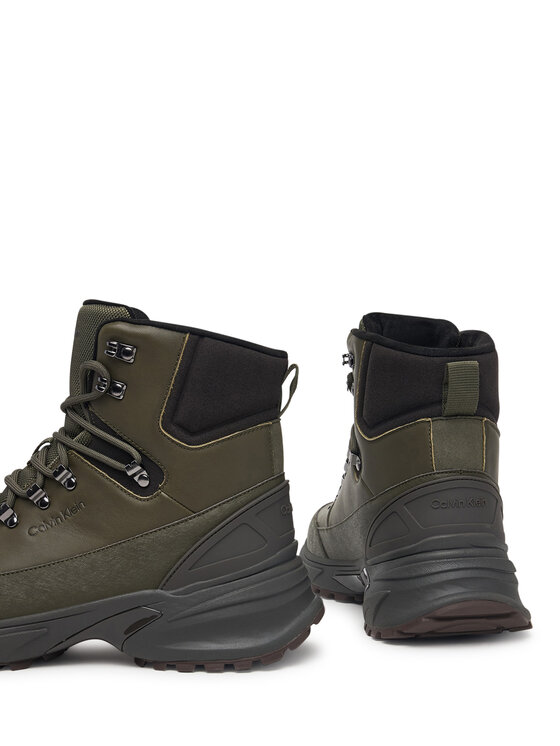 Calvin Klein Calvin Klein Kotníková obuv Hike Runner Mid Laceup Lth HM0HM02323 Zelená