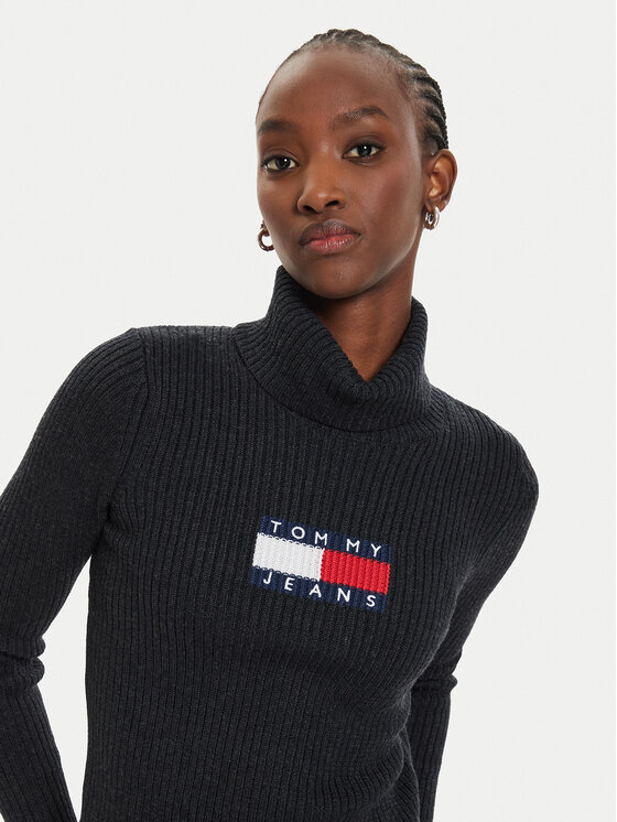 Tommy Jeans Tommy Jeans Dolčevita Flag DW0DW18678 Crna Regular Fit