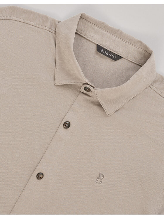 Borgio Borgio Koszula raguza Beżowy Slim Fit
