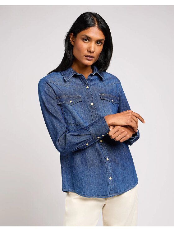 Lee Lee Koszula REGULAR WESTERN SHIRT Niebieski Regular Fit