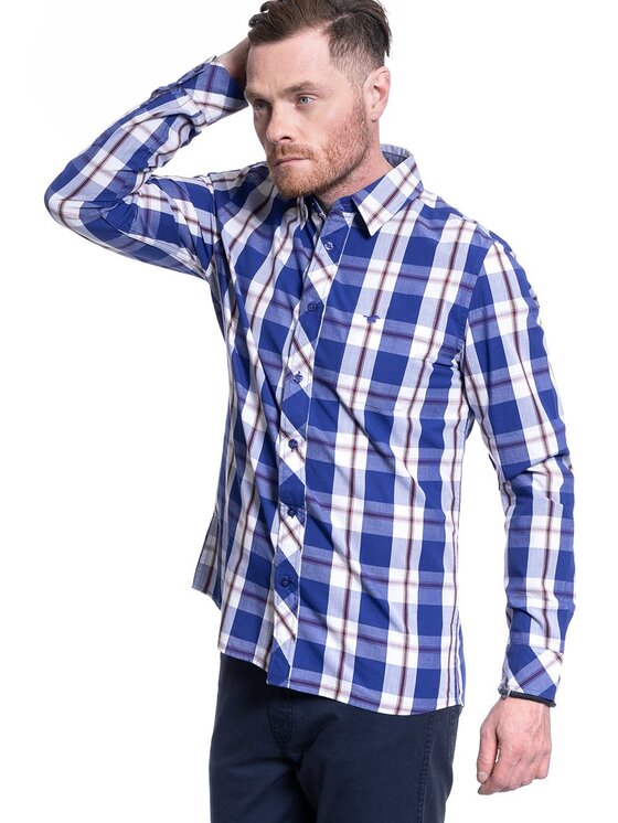 Mustang Mustang Camicia CASPER KC B-CHECK Blu Regular Fit