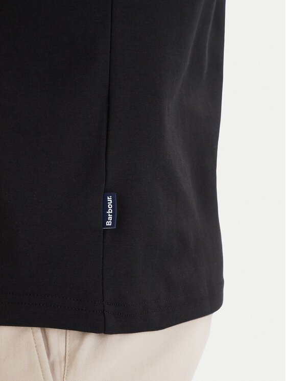 Barbour Barbour Тениска с яка и копчета Premium Corpatch MML1496BK31 Черен Tailored Fit