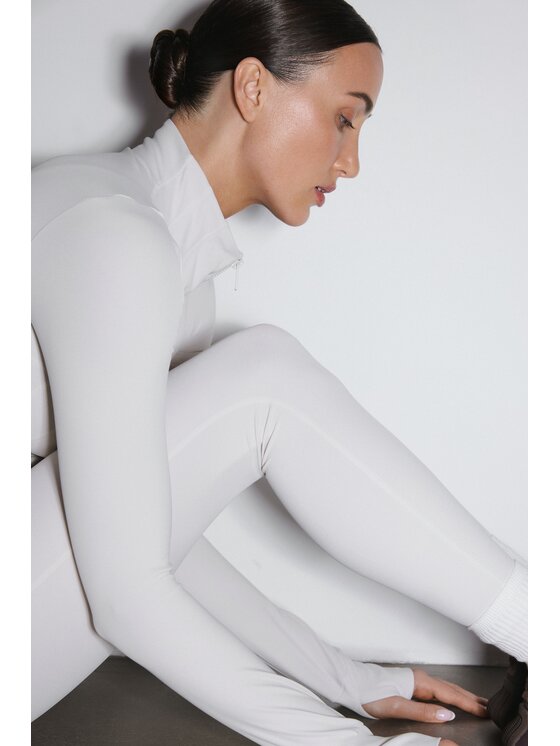 Estro Estro Komplet bluza i legginsy ER00119507 Beżowy Slim Fit