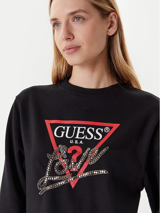 Guess Guess Bluză W5YQ06 KB681 Negru Regular Fit