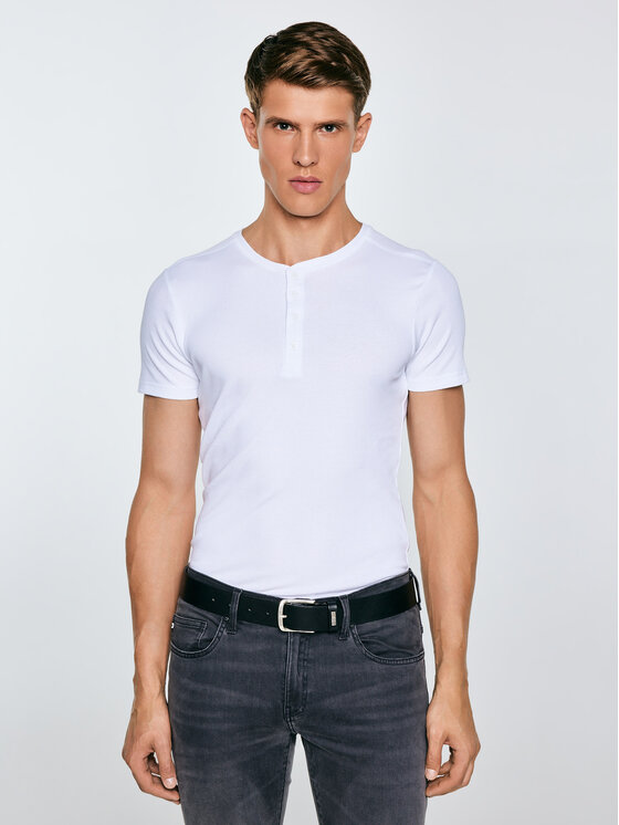 BIG STAR BIG STAR T-Shirt BASICAG Biały Slim Fit