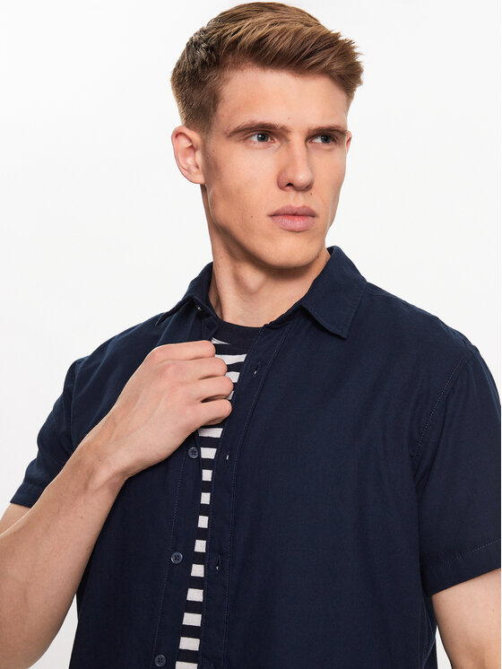 Camicia 12234180 Blu scuro Slim Fit