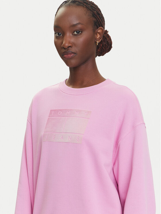 Tommy Jeans Tommy Jeans Majica dugih rukava Gradient Flag DW0DW21396 Ružičasta Relaxed Fit