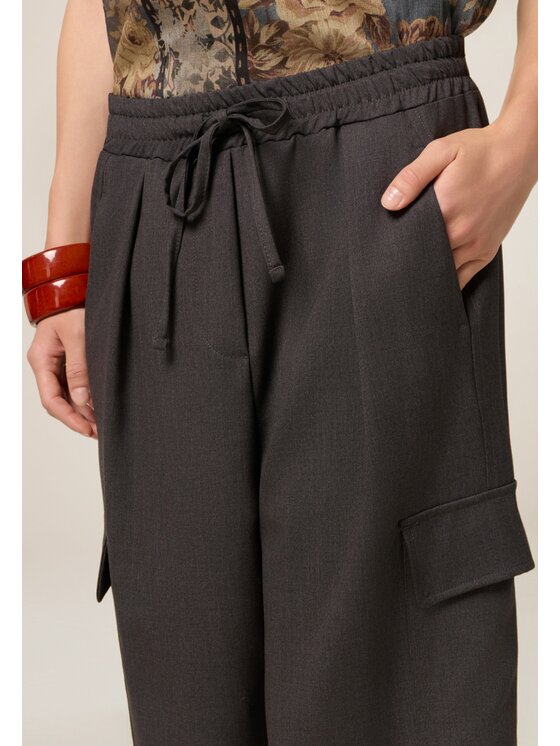 Oltre Oltre Pantaloni di tessuto P055J002550N013 Grigio Over Fit