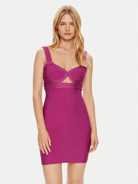 Guess Robe de cocktail W4YK51 Z2XY0 Violet Bodycon Fit Modivo