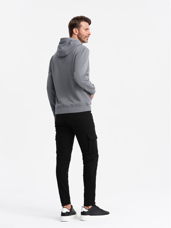 Ombre Ombre Mikina OM-SSNZ-0141 Šedá Regular Fit