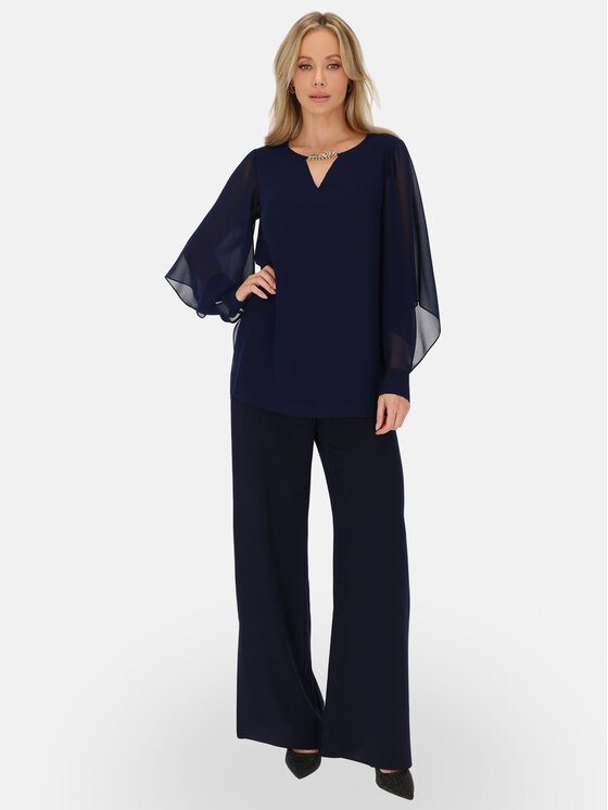 Potis & Verso Potis & Verso Bluzka Arina Granatowy Regular Fit