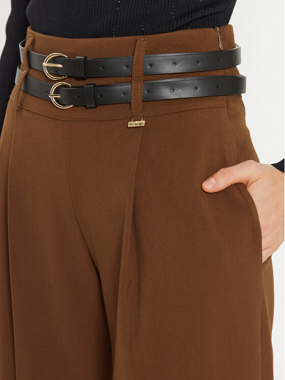 ARTIGLI ARTIGLI Hlače iz tkanine ACPA000675 Rjava Regular Fit