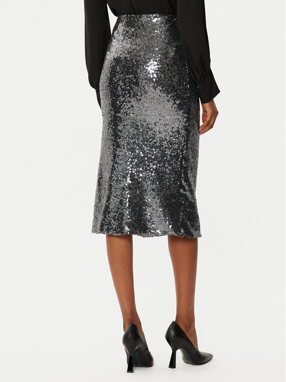 Rinascimento Rinascimento Midi krilo CFC0019735002 Srebrna Regular Fit