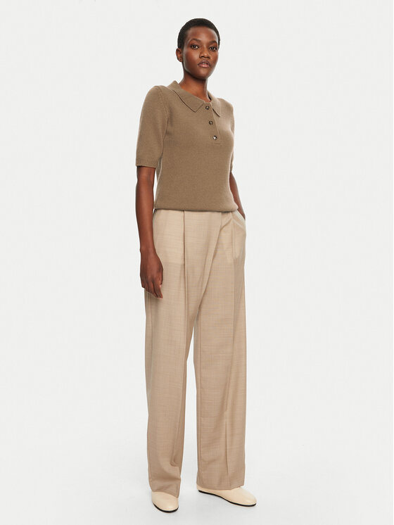 Herskind Herskind Тениска с яка и копчета Alberto 5417974 Кафяв Regular Fit