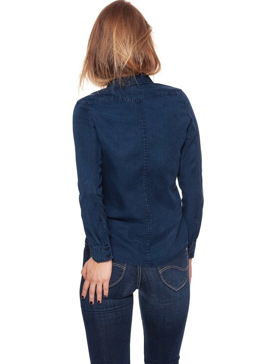 Wrangler Wrangler Camicia LS MARBLED WESTERN Blu Regular Fit
