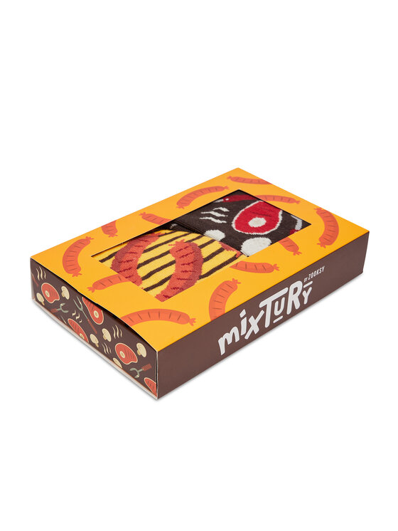 Zooksy Zooksy Zestaw 2 par wysokich skarpet unisex Mixtury Grillowe Brązowy