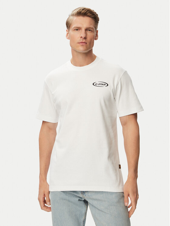 G-Star Raw Tricou 90s Logo D28921-D976 Alb Regular Fit