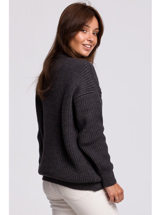 BeWear BeWear Sweter bk052 Czarny Baggy Fit