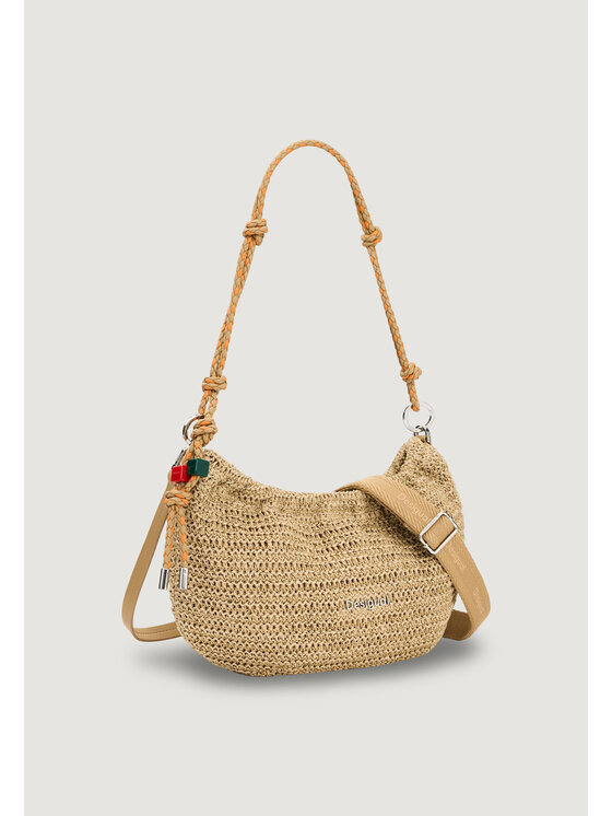 Desigual Desigual Τσάντα BAG_HALF LOGO RAFFIA WA Μπεζ
