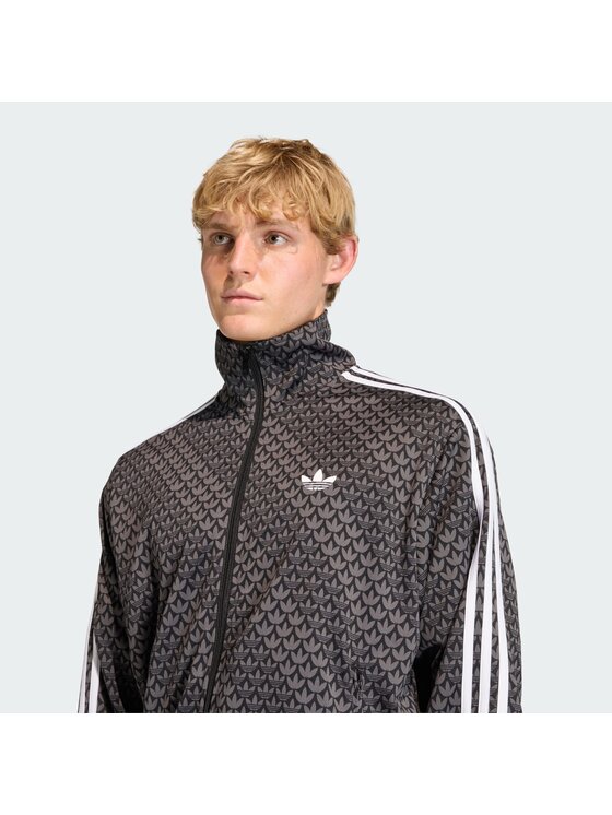 adidas adidas Bluza FIREBIRD LOOSE MONOGRAM Czarny Loose Fit