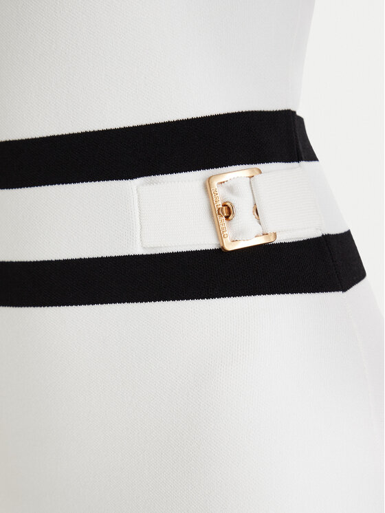 KARL LAGERFELD KARL LAGERFELD Trikotāžas kleita B1W13004 Balts Regular Fit