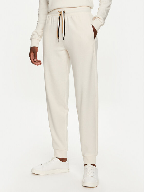 BOSS Boss Spodnji del trenirke CP Stripe 50524759 Écru Regular Fit